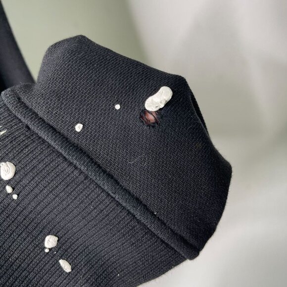 Rag & Bone Women's Black Crewneck Cotton Splatter Paint Sweatshirt Size Large - Picture 15 of 15